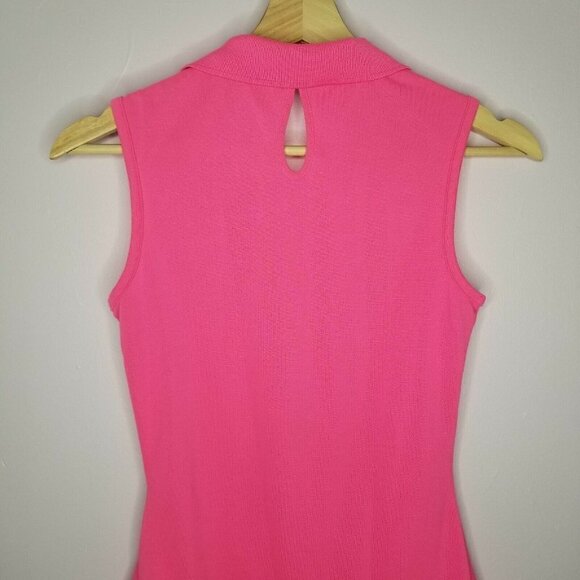 Adidas Collared Pink Sleeveless Workout Tank Peplum Hem Size XS - Picture 10 of 12